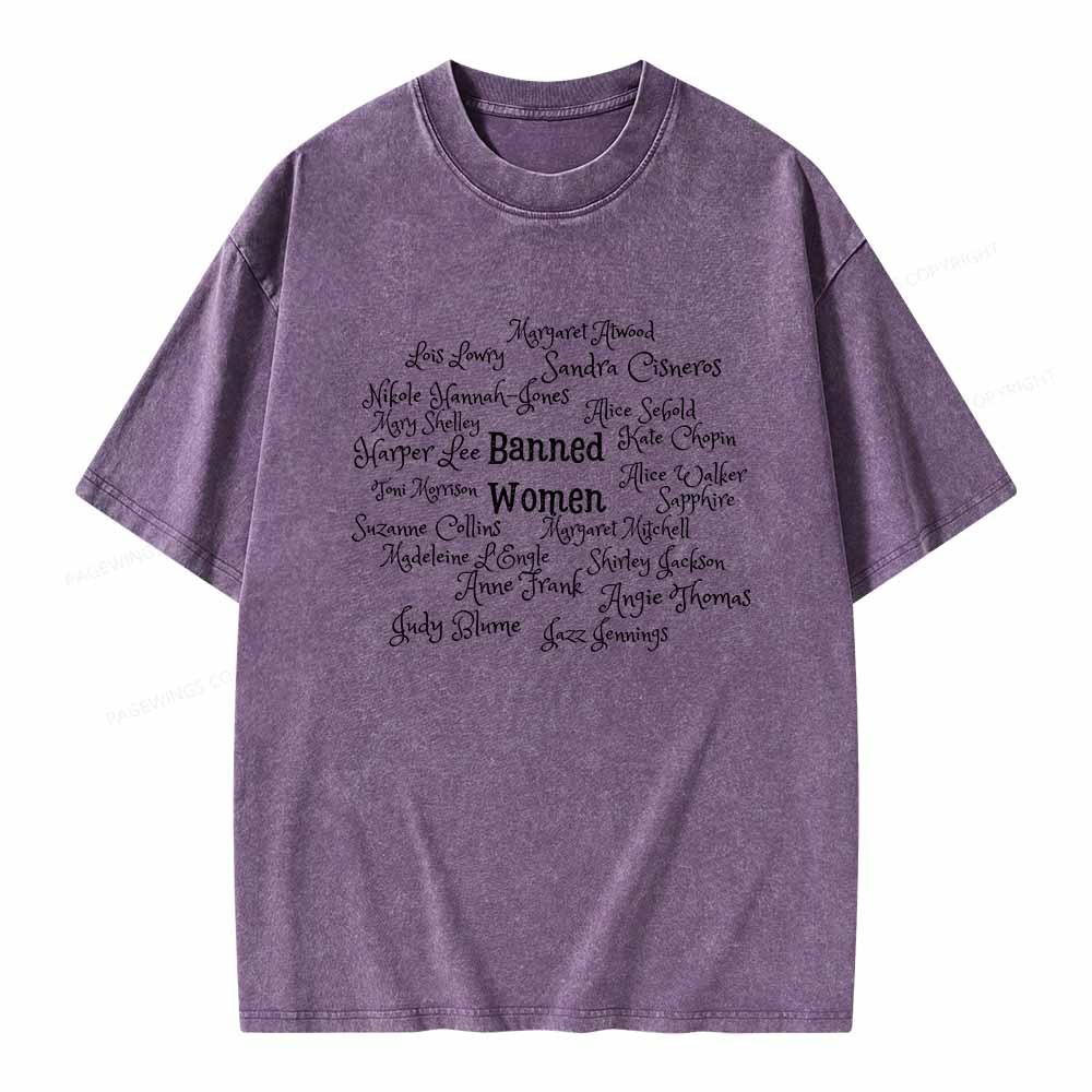 Pagewings Banned books Unisex Washed T-shirt