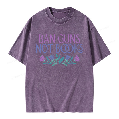 Pagewings Ban Guns Not Books Unisex Washed T-shirt