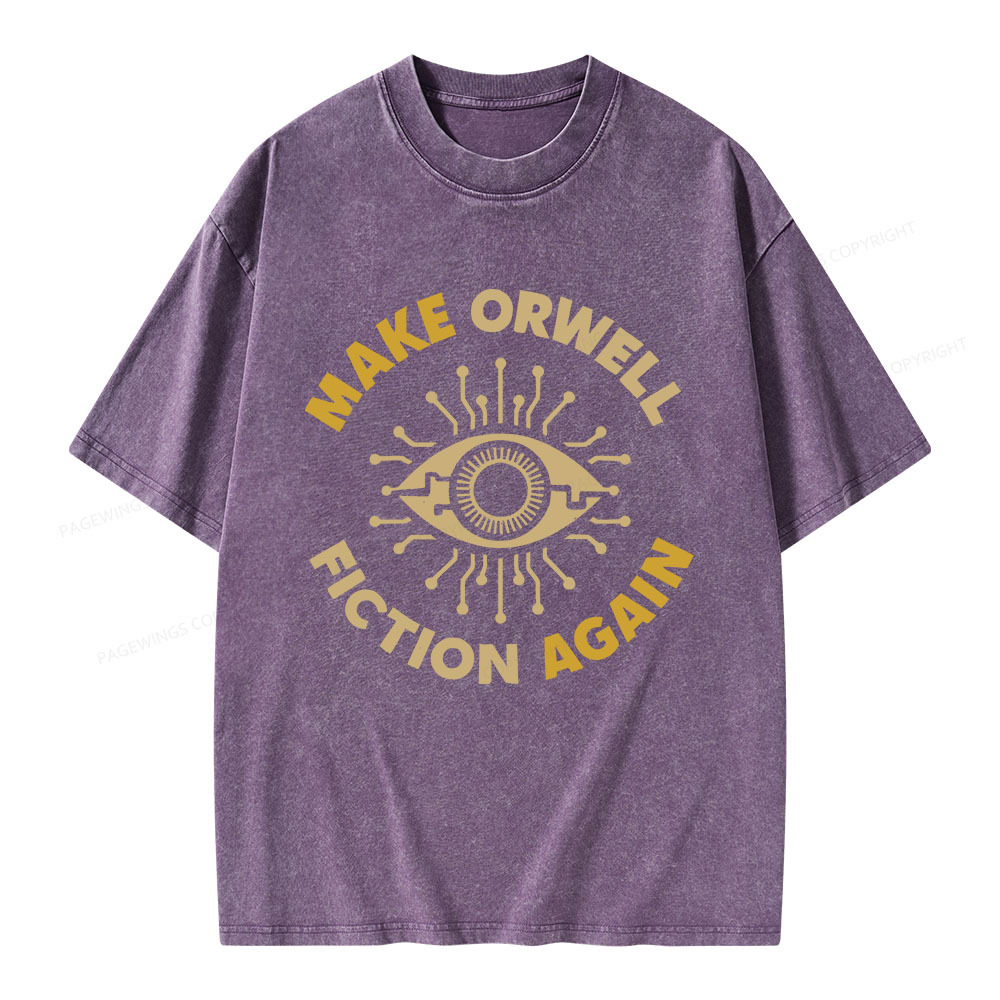 Pagewings Make Orwell Fiction Again Unisex Washed T-shirt