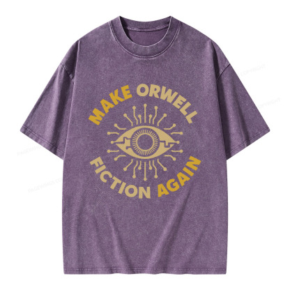 Pagewings Make Orwell Fiction Again Unisex Washed T-shirt