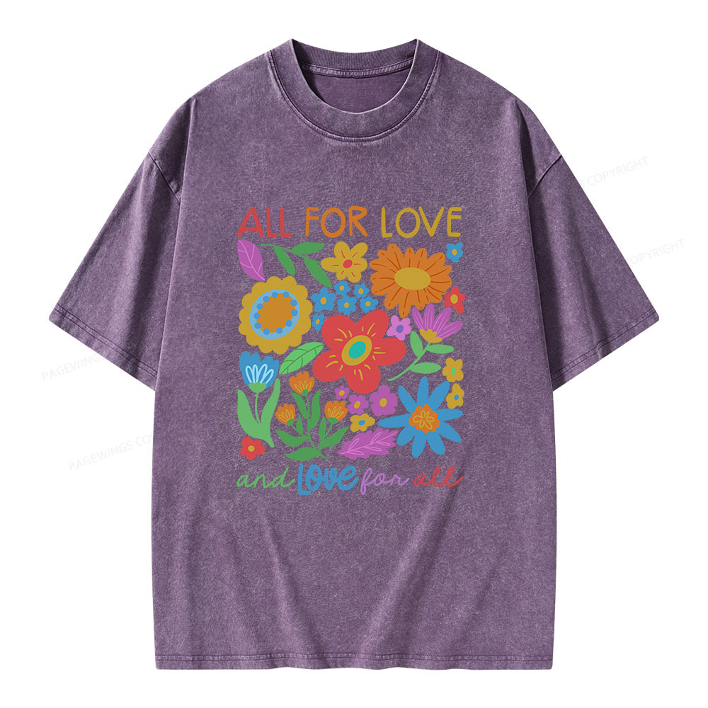 Pagewings All For Love Unisex Washed T-shirt