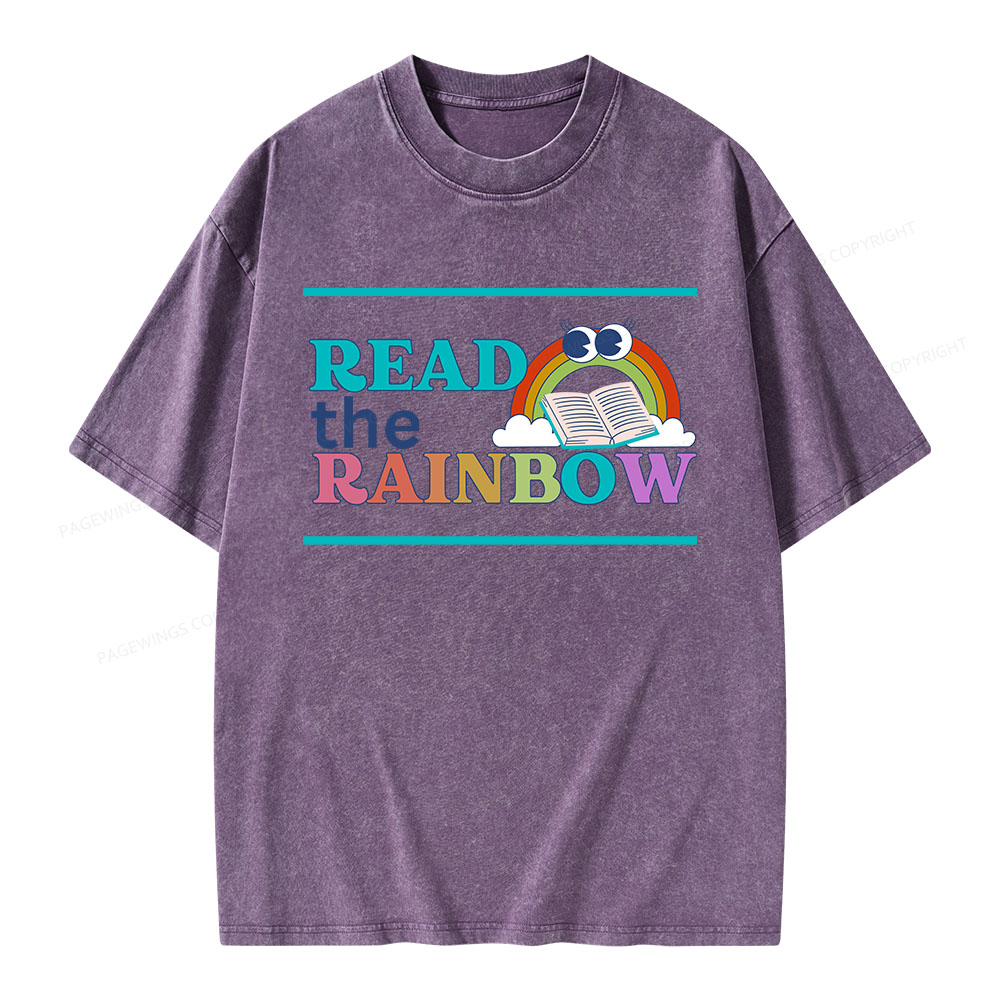 Pagewings Read the Rainbow Unisex Washed T-shirt