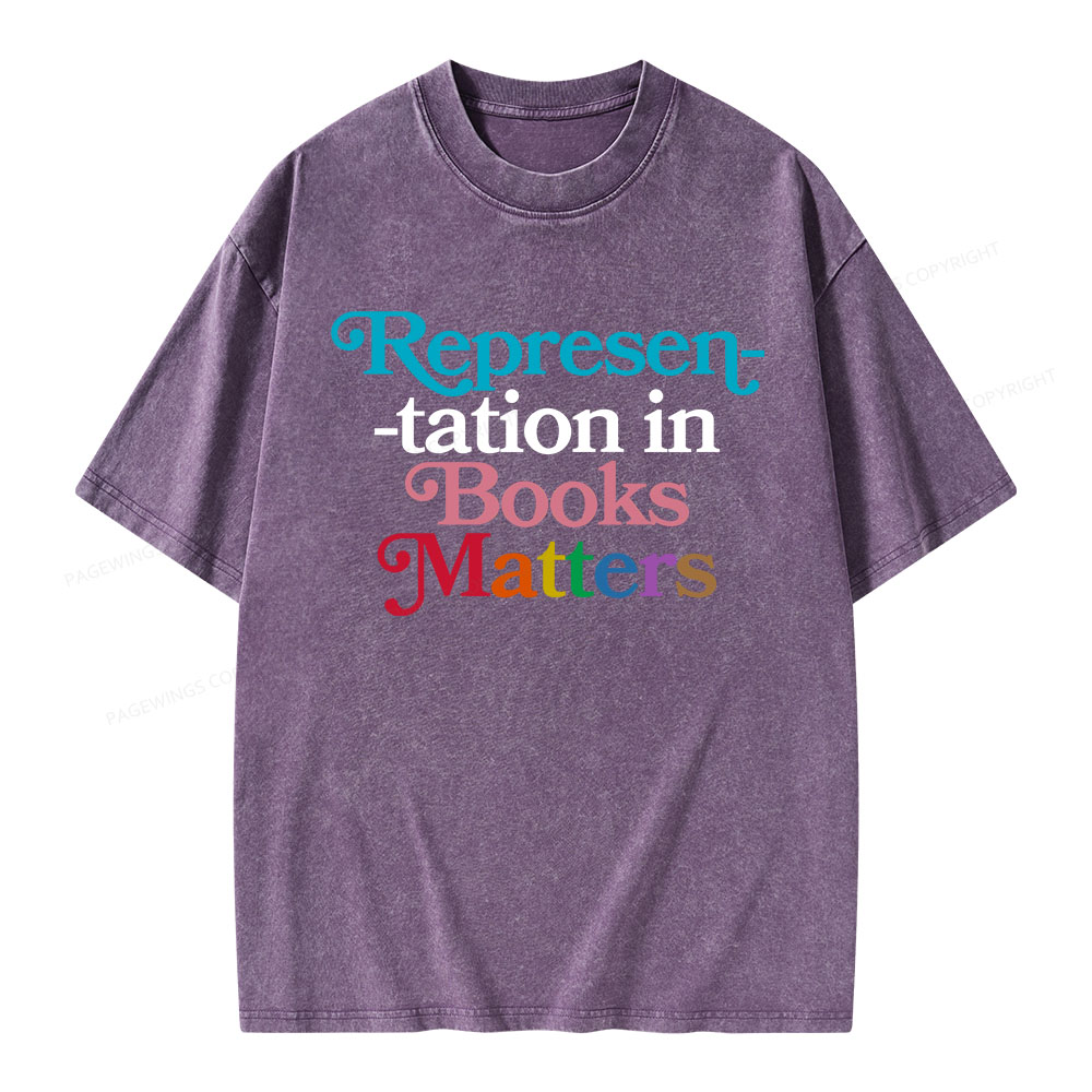 Pagewings Represen-tation in Books Matters Unisex Washed T-shirt