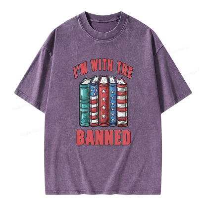 Pagewings I'm With The Banned Unisex Washed T-shirt
