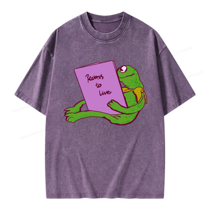 Pagewings Reasons To Live Unisex Washed T-shirt