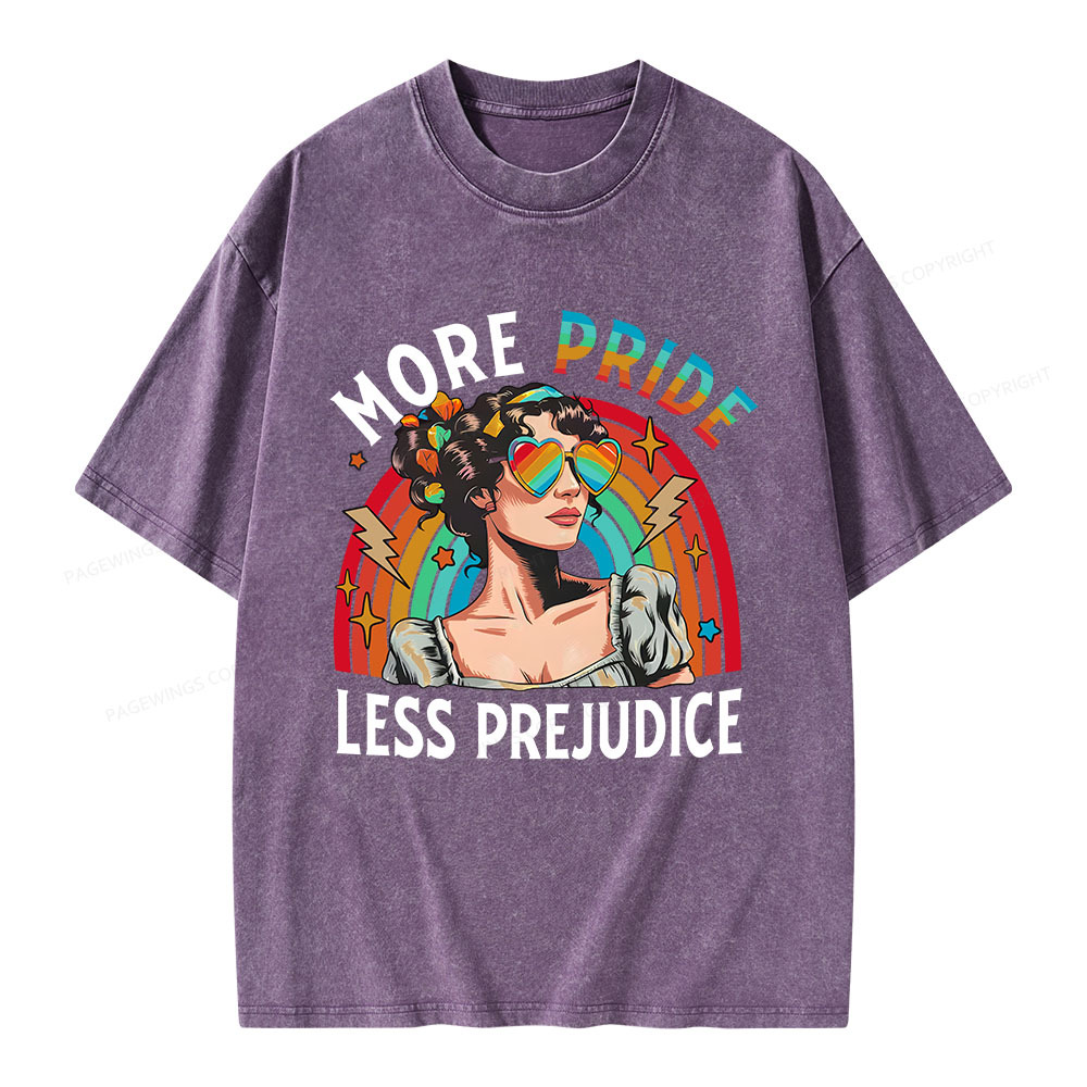 Pagewings More Pride Less Prejudice Unisex Washed T-shirt