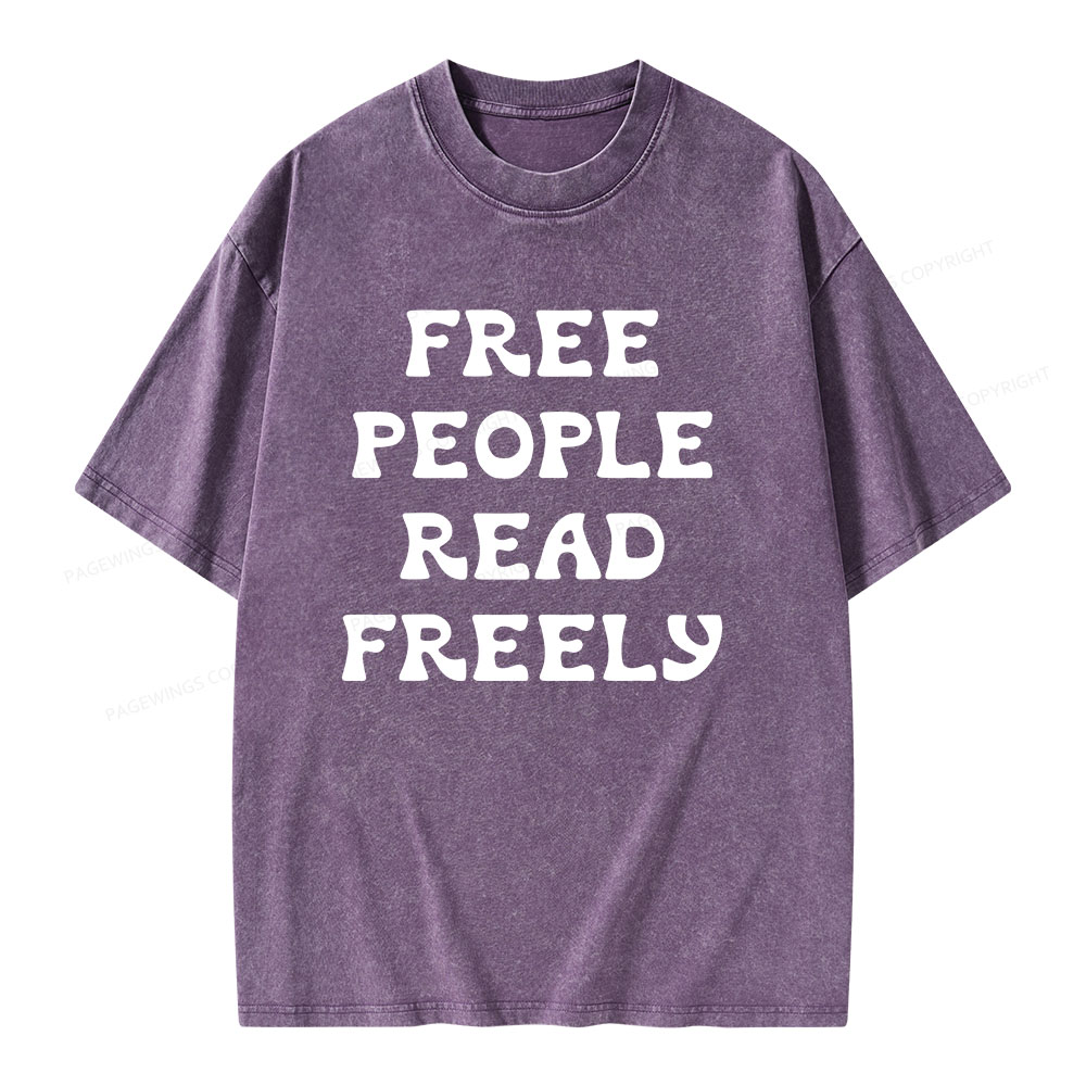 Pagewings Free People Read Freely Unisex Washed T-shirt
