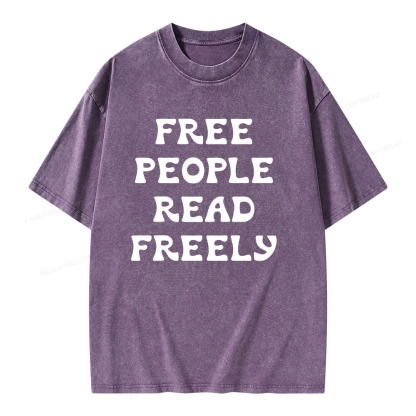 Pagewings Free People Read Freely Unisex Washed T-shirt