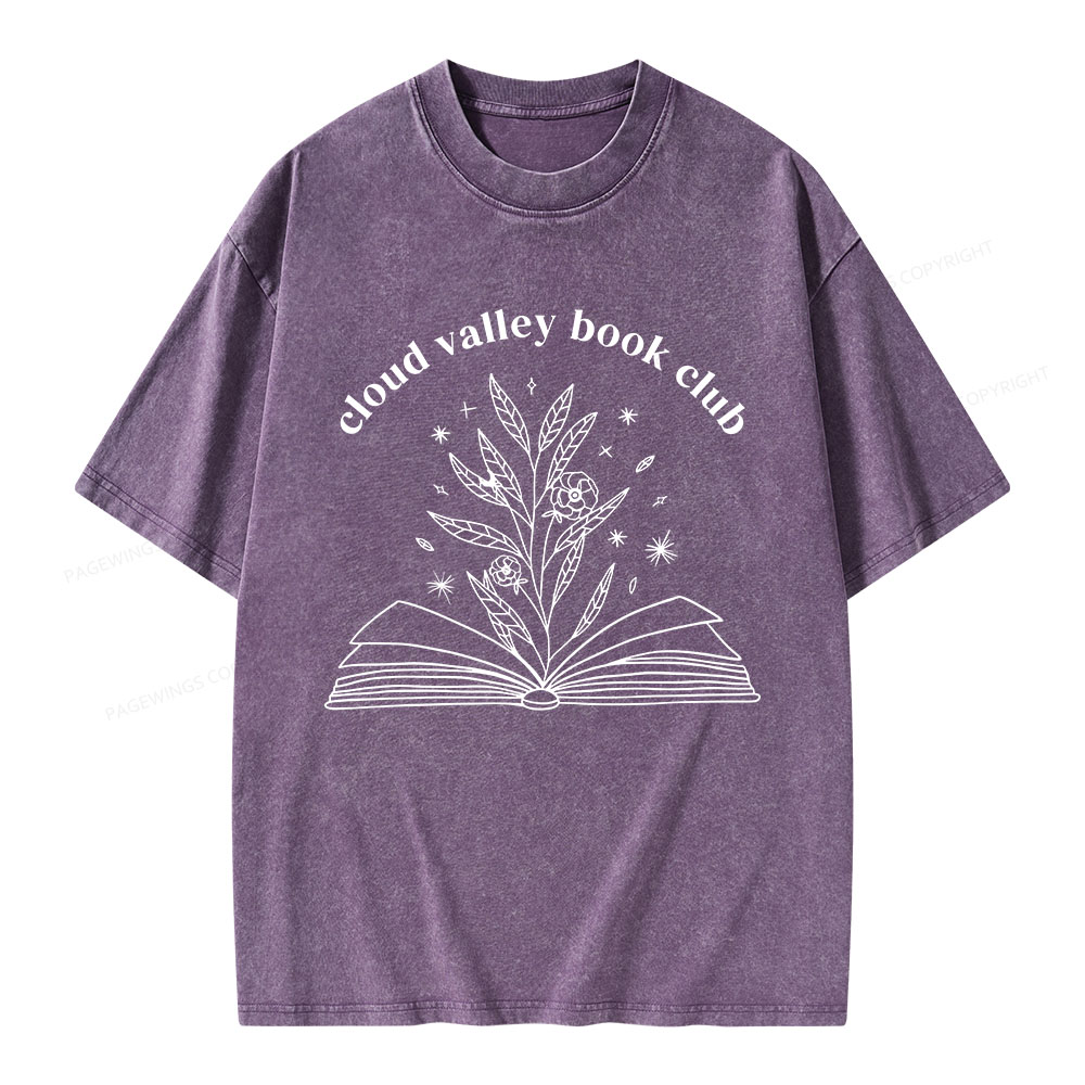 Pagewings Personalised Cloud Valley Book Club Unisex Washed T-shirt