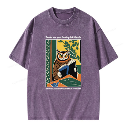 Pagewings Books Are Your Best Quiet Friends Unisex Washed T-shirt