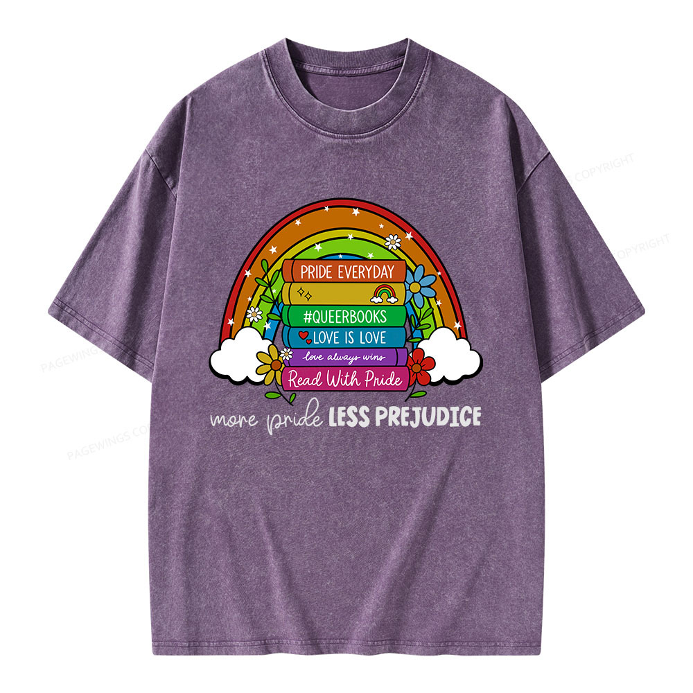 Pagewings More Pride Less Prejudice Unisex Washed T-shirt