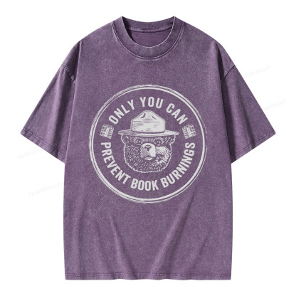 Pagewings Only You Can Prevent Book Burnings Unisex Washed T-shirt