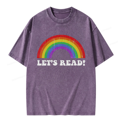 Pagewings Let's Read Unisex Washed T-shirt