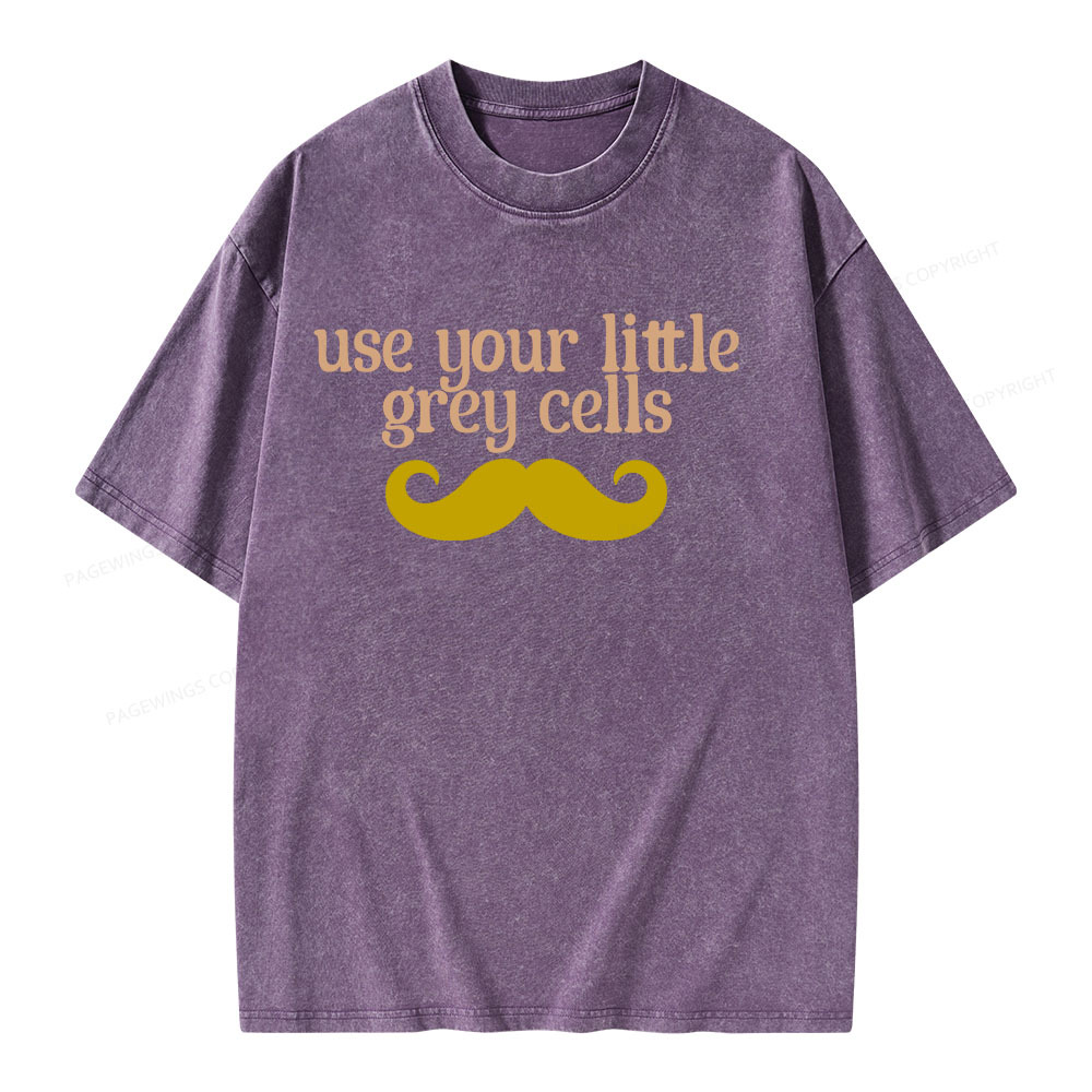 Pagewings Use Your Little Grey Cells Unisex Washed T-shirt