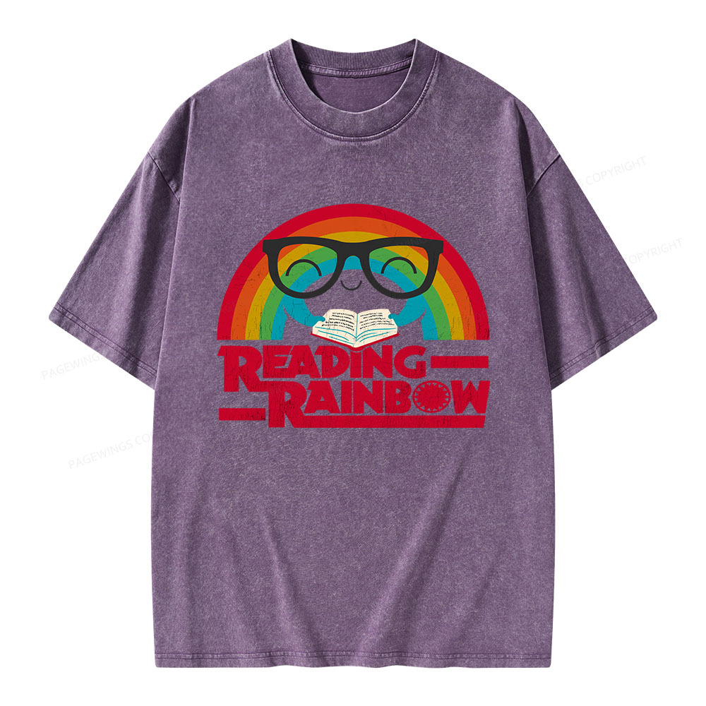 Pagewings Reading Rainbow Unisex Washed T-shirt