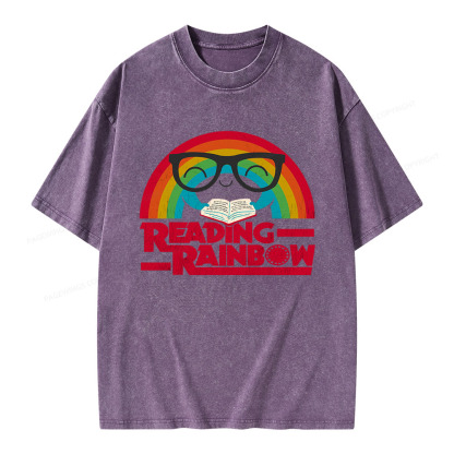 Pagewings Reading Rainbow Unisex Washed T-shirt