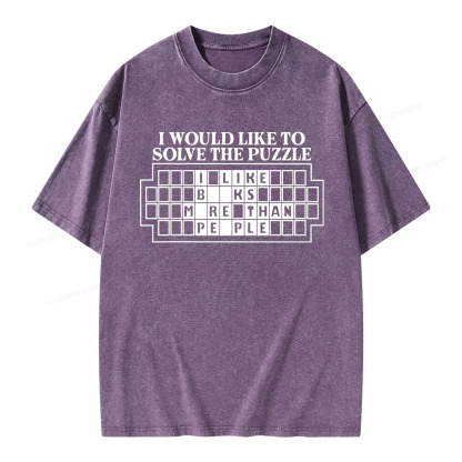 Pagewings I Would Like To Solve The Puzzle Unisex Washed T-shirt