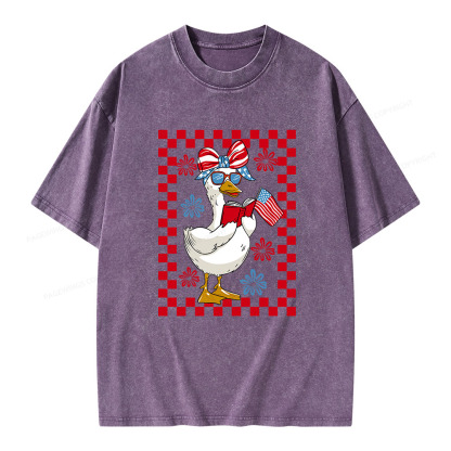 Pagewings 4th July Goose Unisex Washed T-shirt