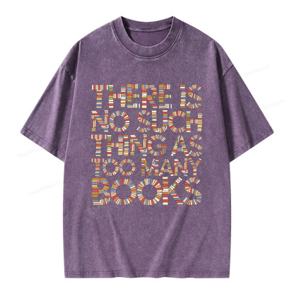 Pagewings No Such Thing As Too Many Books Unisex Washed T-shirt