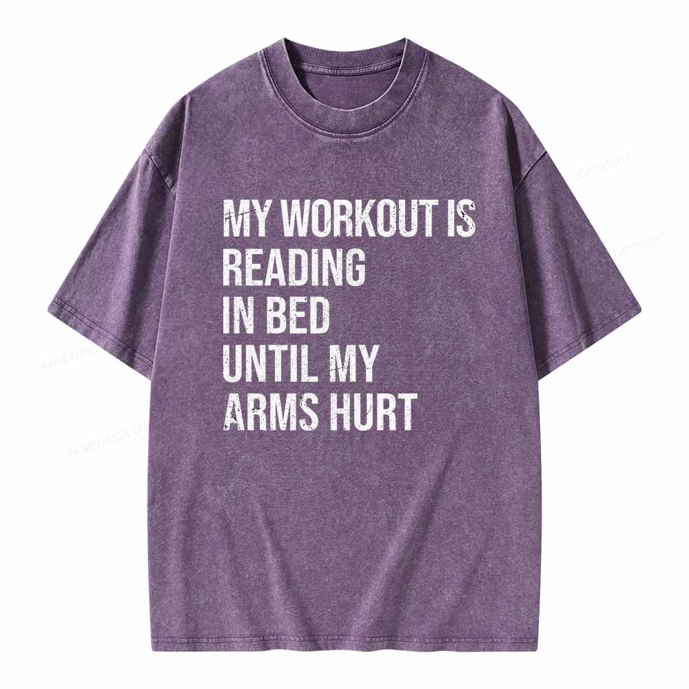 Pagewings My Workout Reading Unisex Washed T-shirt
