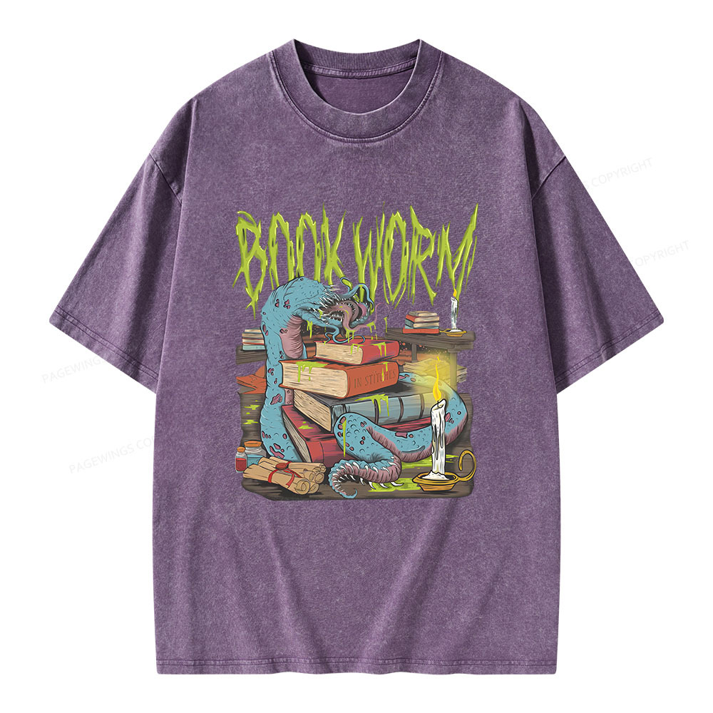 Pagewings Bookish Book Worm Unisex Washed T-shirt