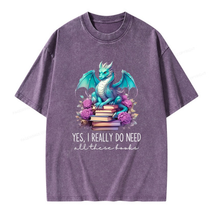 Pagewings Yes I Really Do Need All These Books Unisex Washed T-shirt