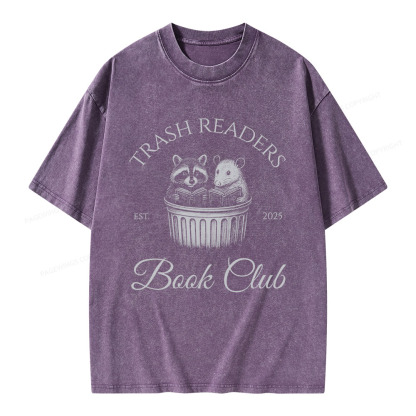 Pagewings Trash Readers Book Club Unisex Washed T-shirt