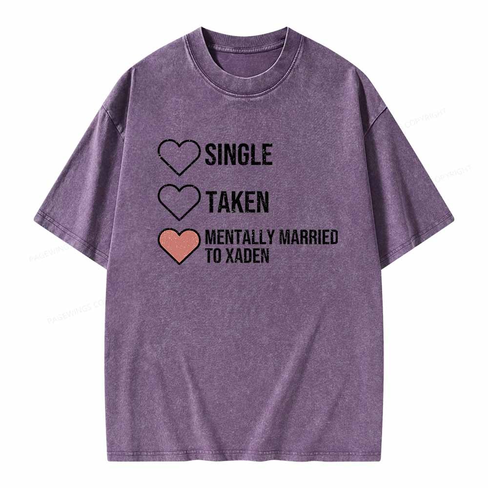 Pagewings Mentally Married To Xaden  Unisex Washed T-shirt