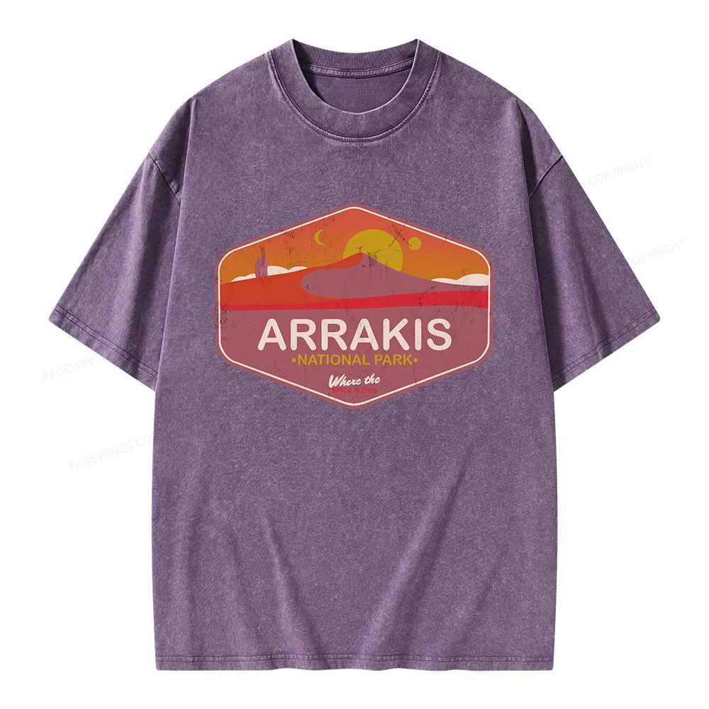 Pagewings Arrakis National Park Unisex Washed T-shirt