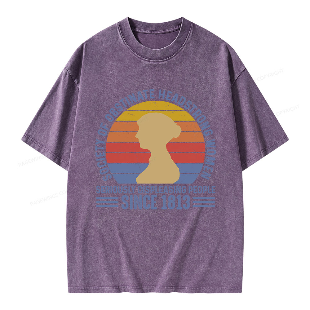 Pagewings Book Society of Obstinate Headstrong Women Unisex Washed T-shirt