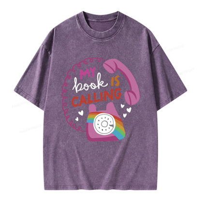 Pagewings My Book is Calling Unisex Washed T-shirt