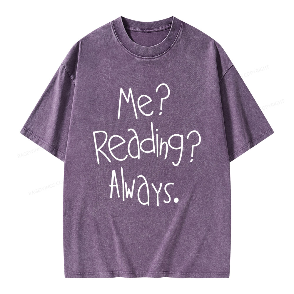 Pagewings Me Reading Always Unisex Washed T-shirt