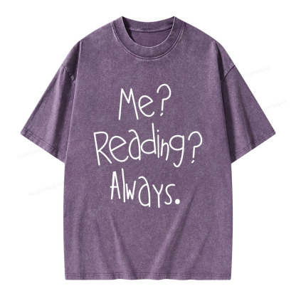 Pagewings Me Reading Always Unisex Washed T-shirt