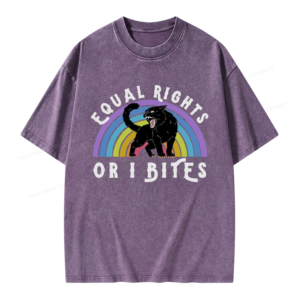 Pagewings Equal Rights or I Bites Unisex Washed T-shirt