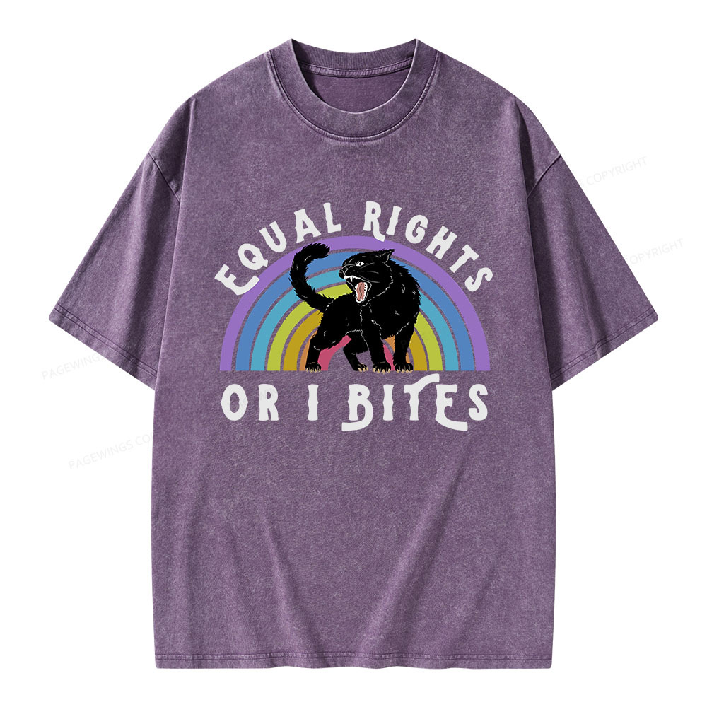 Pagewings Equal Rights or I Bites Unisex Washed T-shirt