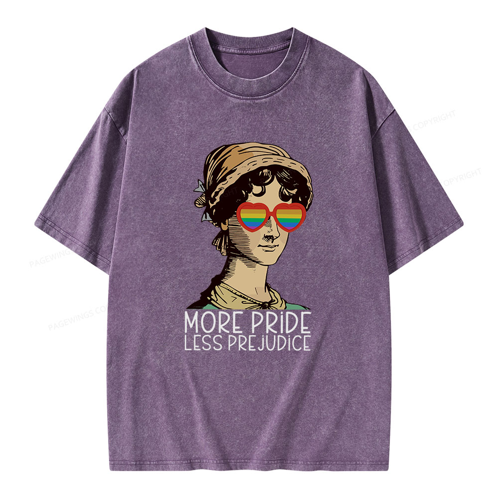 Pagewings More Pride Less Prejudice Book Unisex Washed T-shirt
