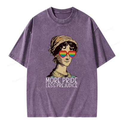 Pagewings More Pride Less Prejudice Book Unisex Washed T-shirt