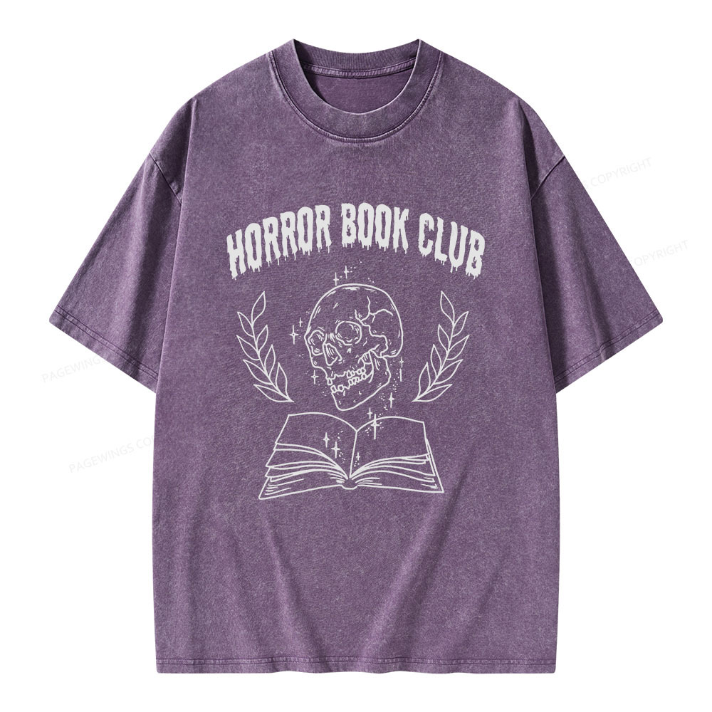Pagewings Horror Book Club Unisex Washed T-shirt