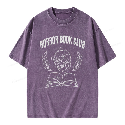 Pagewings Horror Book Club Unisex Washed T-shirt