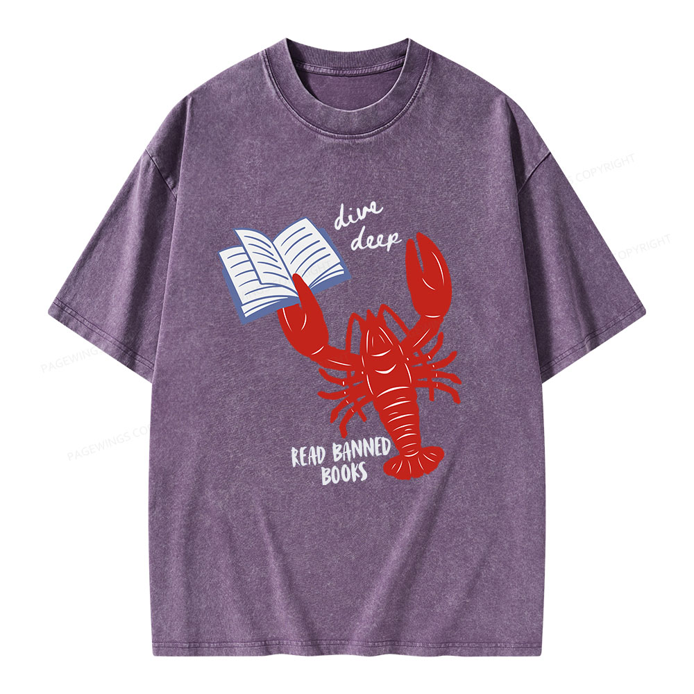 Pagewings Read Banned Books Unisex Washed T-shirt