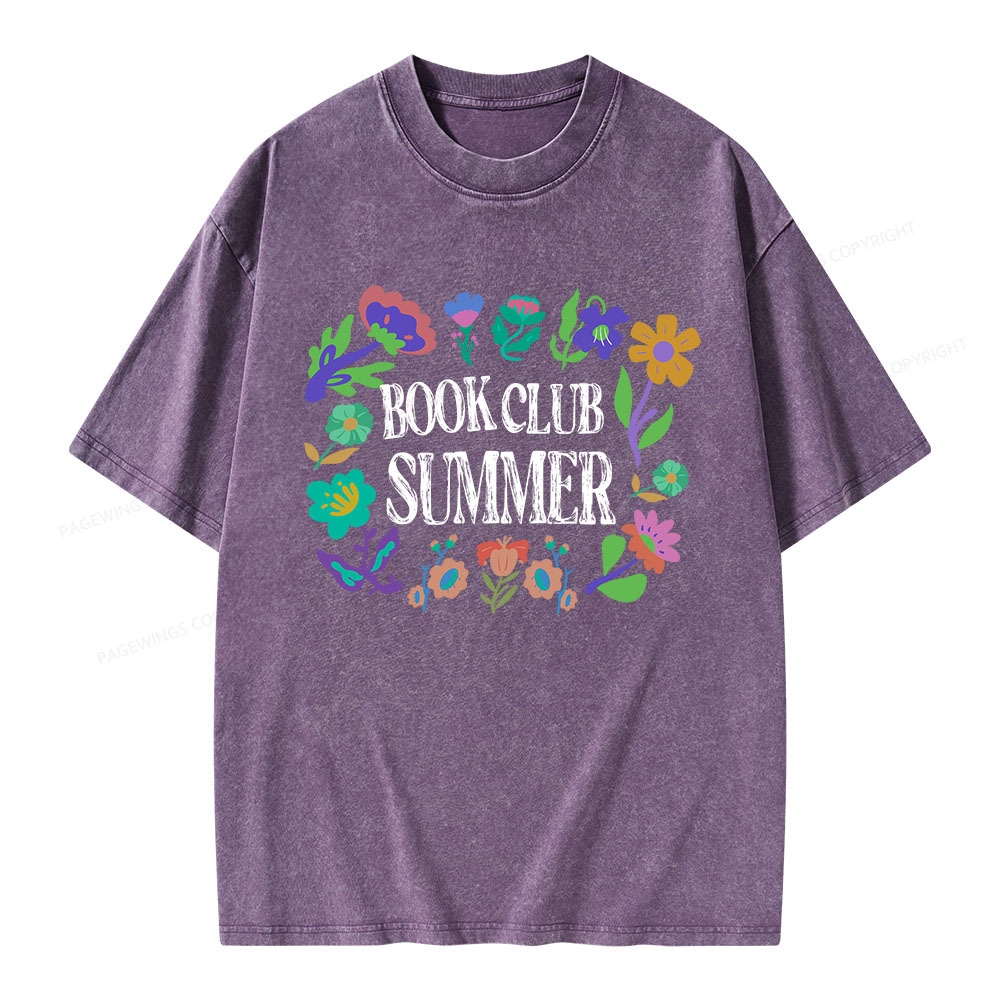 Pagewings Book Club Summer Unisex Washed T-shirt