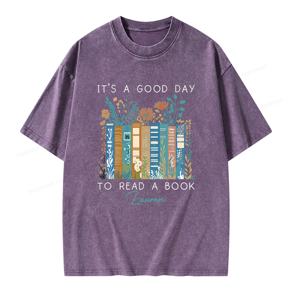 Pagewings It's A Good Day To Read A Book Unisex Washed T-shirt