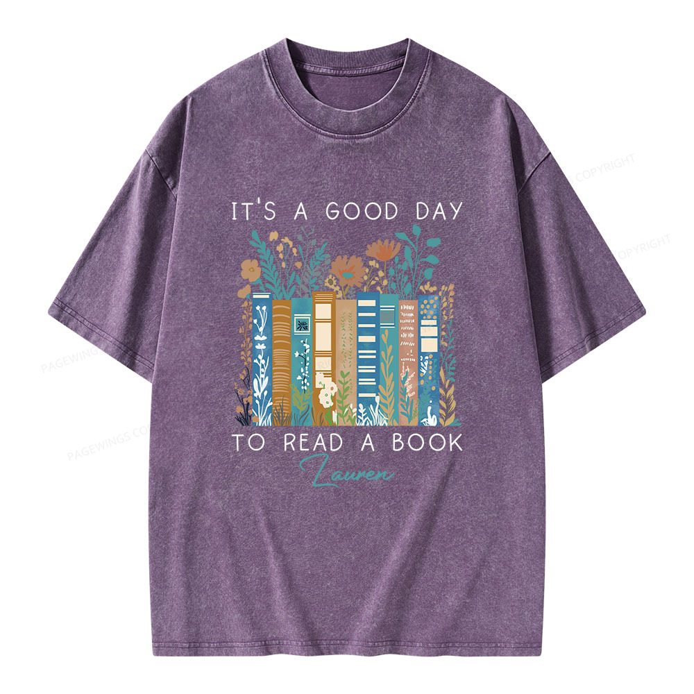 Pagewings It's A Good Day To Read A Book Unisex Washed T-shirt