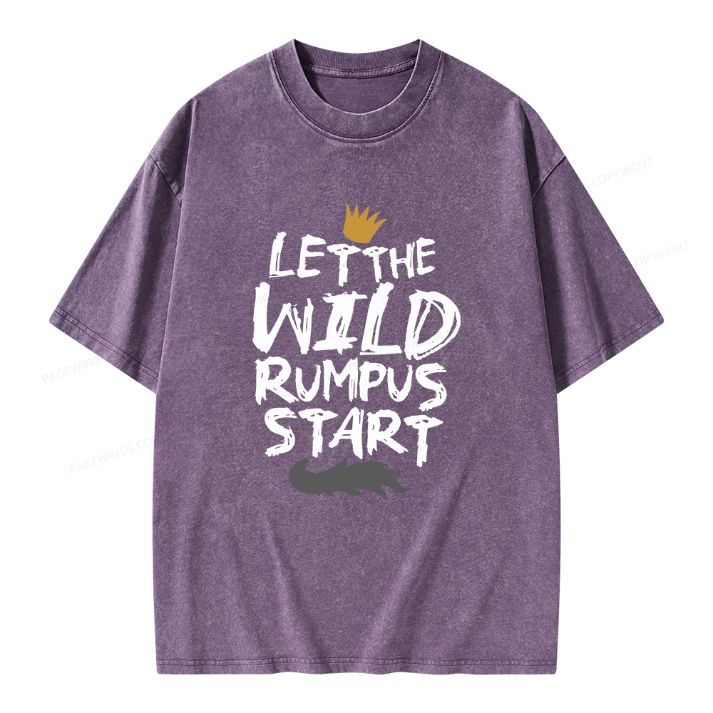 Pagewings Let the Wild Rumpus Start  Unisex Washed T-shirt