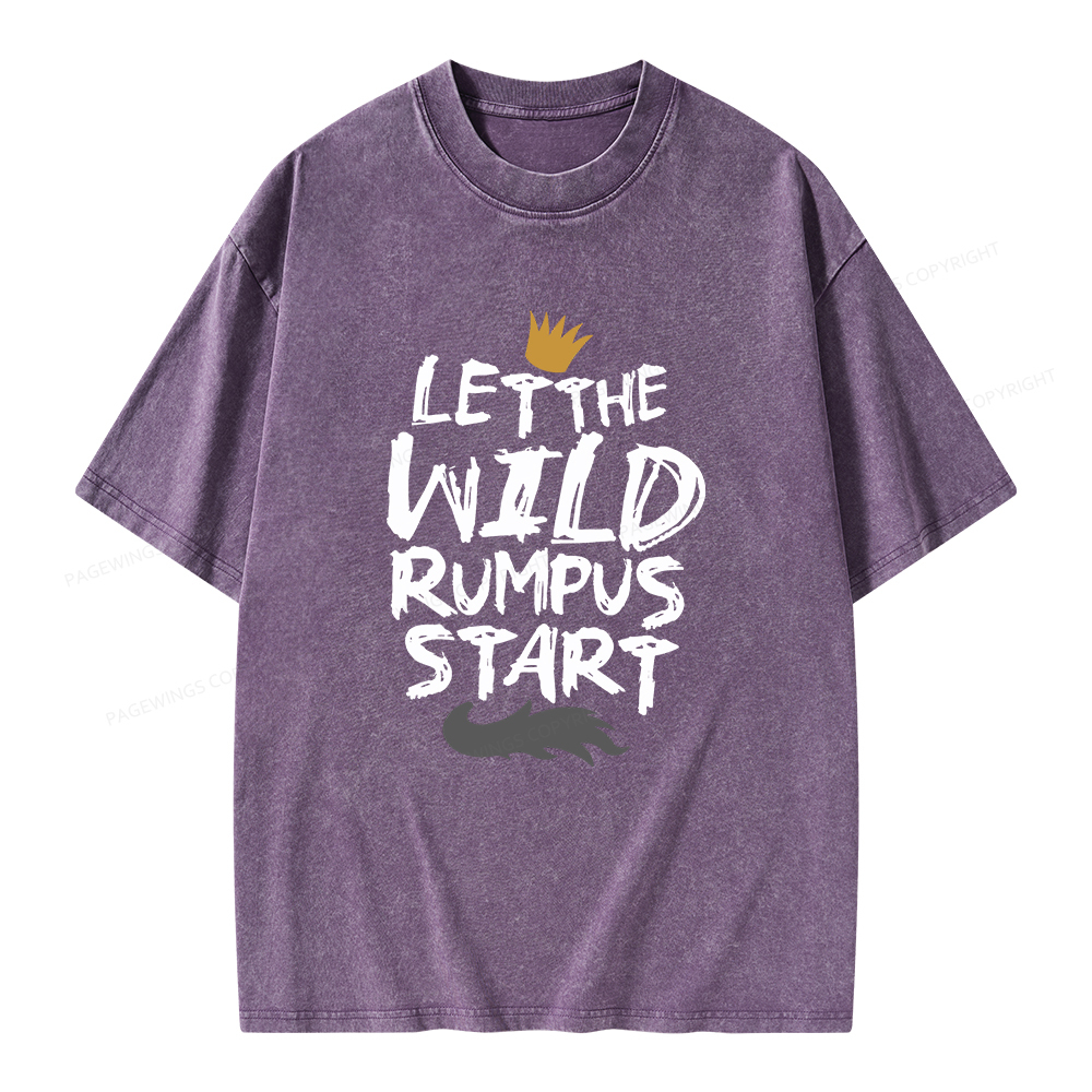 Pagewings Let the Wild Rumpus Start  Unisex Washed T-shirt