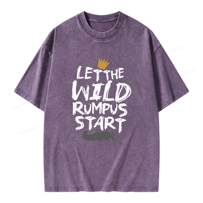 Pagewings Let the Wild Rumpus Start  Unisex Washed T-shirt
