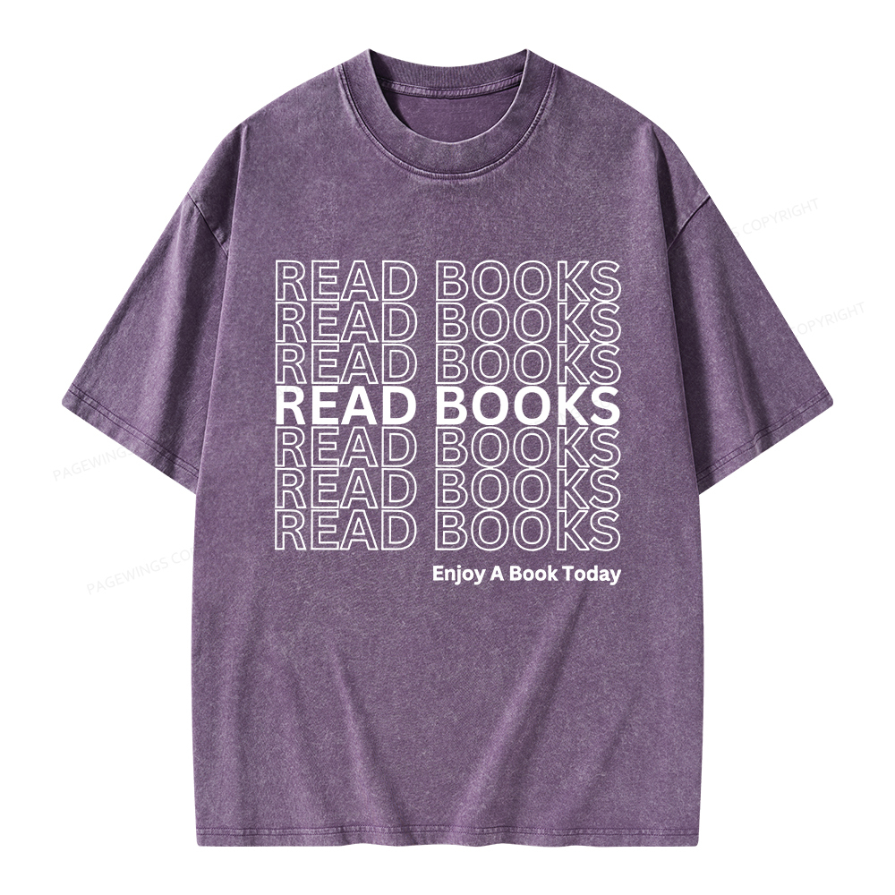 Pagewings Read Books Librarian Unisex Washed T-shirt