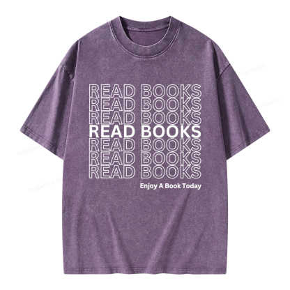 Pagewings Read Books Librarian Unisex Washed T-shirt