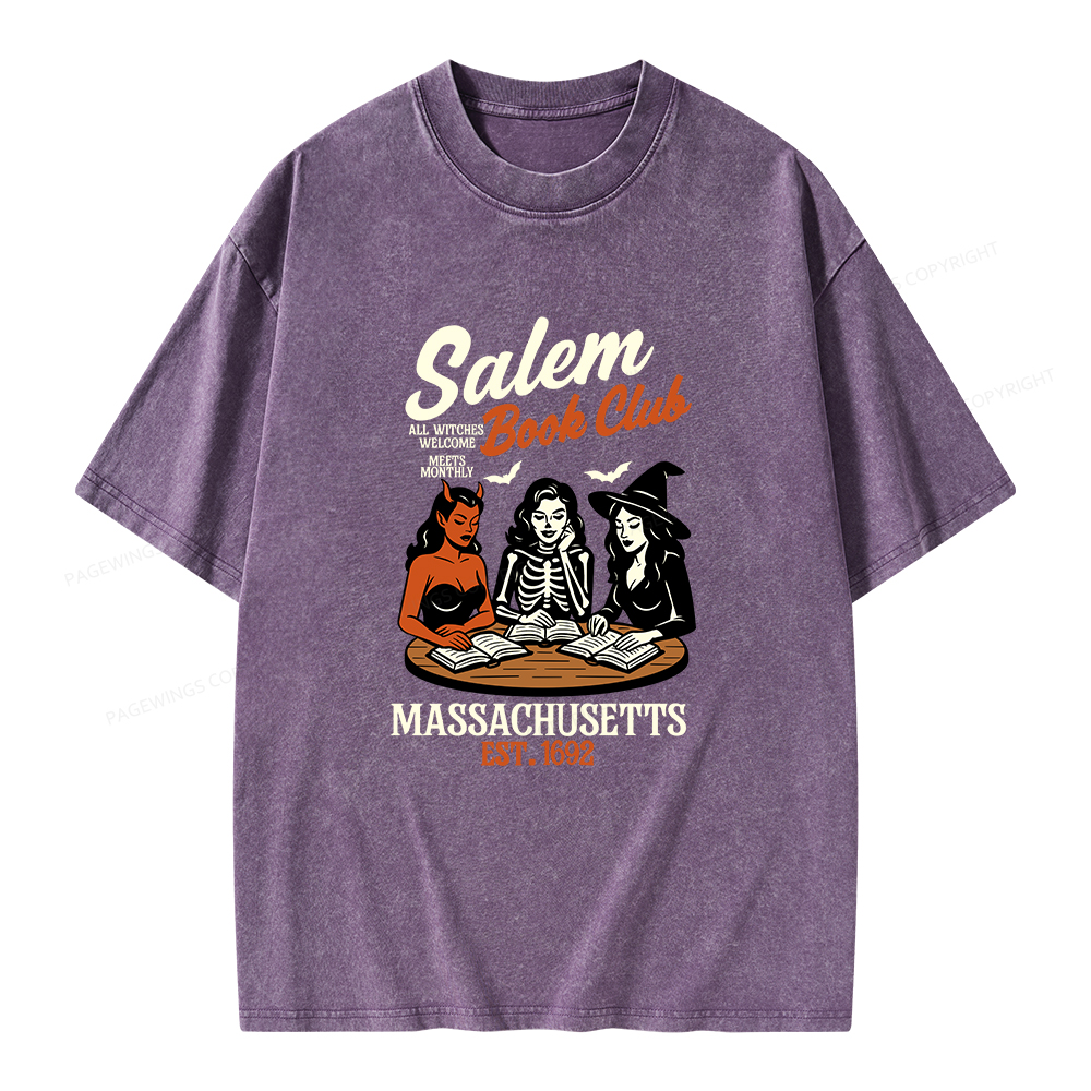 Pagewings Salem Book Club Unisex Washed T-shirt