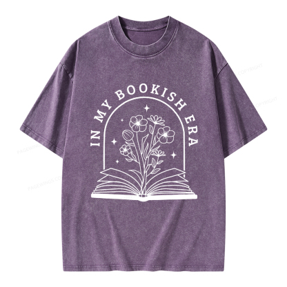 Pagewings In My Bookish Era Books Unisex Washed T-shirt